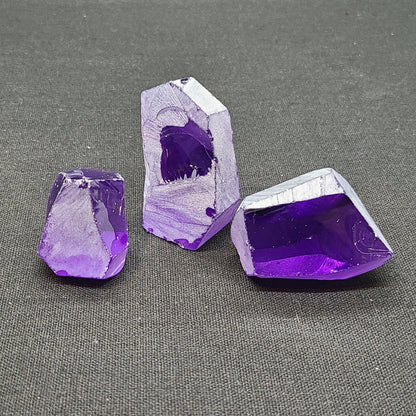 Amethyst Nanosital Synthetic Lab Created Faceting Rough for Gem Cutting - #131 - Various Sizes