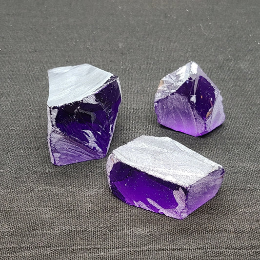 Medium Amethyst Nanosital Synthetic Lab Created Faceting Rough for Gem Cutting - #A-2299 - Various Sizes