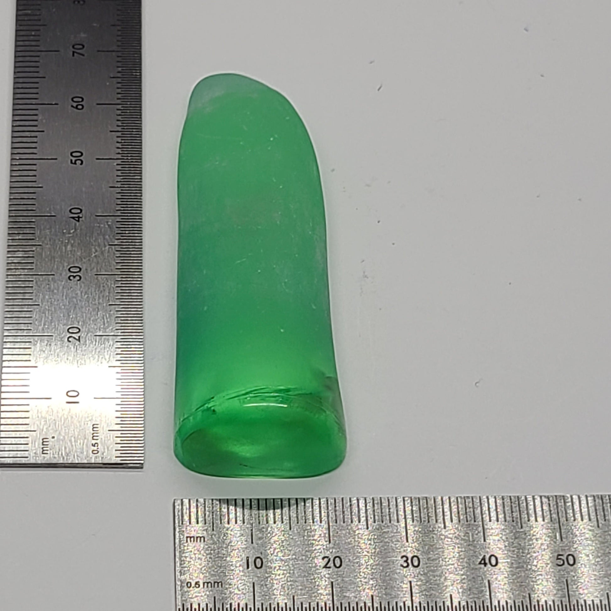 Light Green #73 Lab Created Corundum Sapphire Faceting Rough for Gem Cutting - Various Sizes - Split Boule