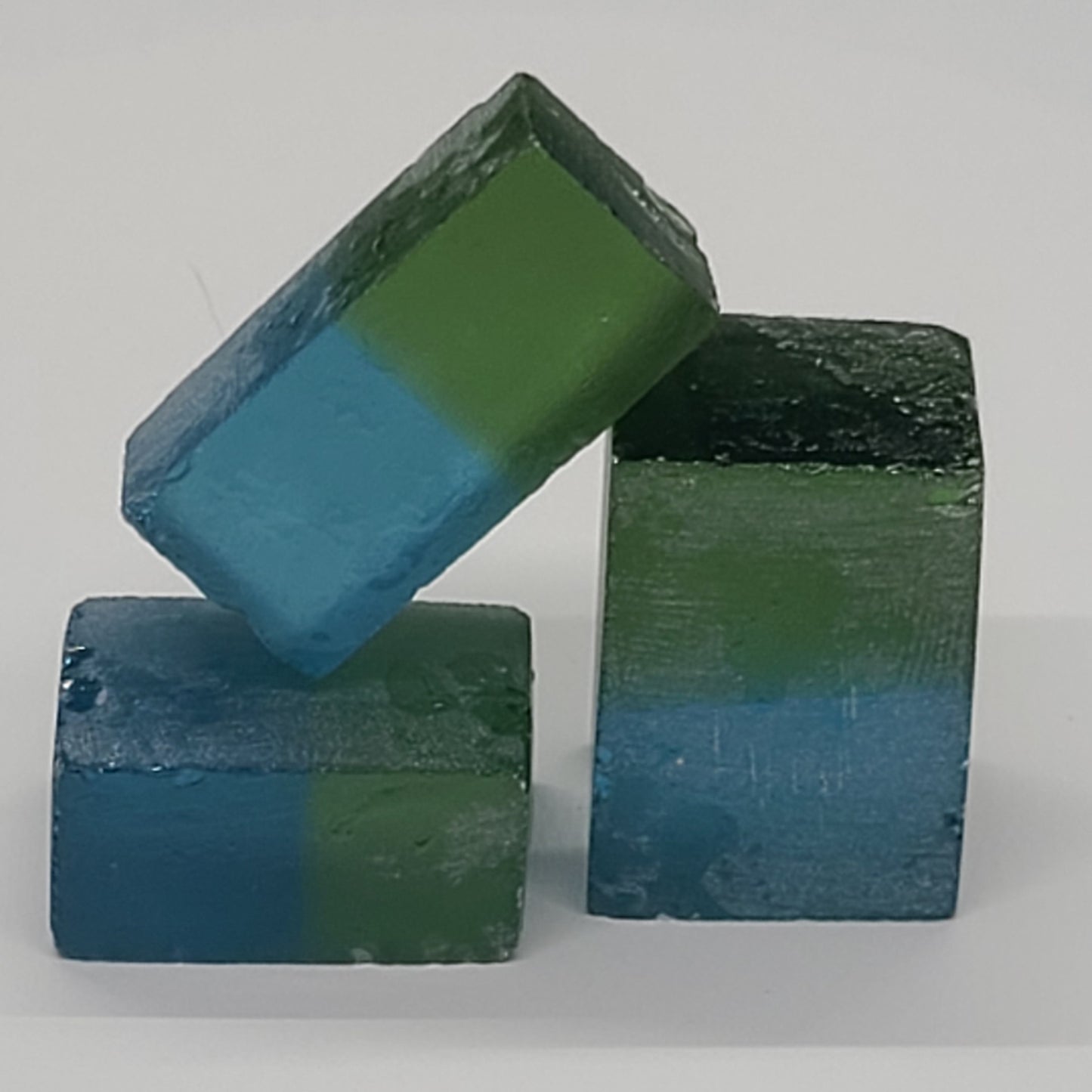 Bi-Color Nanosital Synthetic Lab Created Faceting Rough for Gem Cutting - Green-Blue - Various Sizes