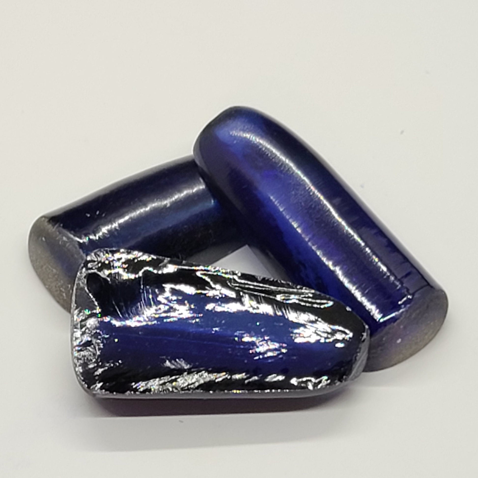 Medium Blue #33 Lab Created Corundum Sapphire Faceting Rough for Gem Cutting - Various Sizes - Split Boule