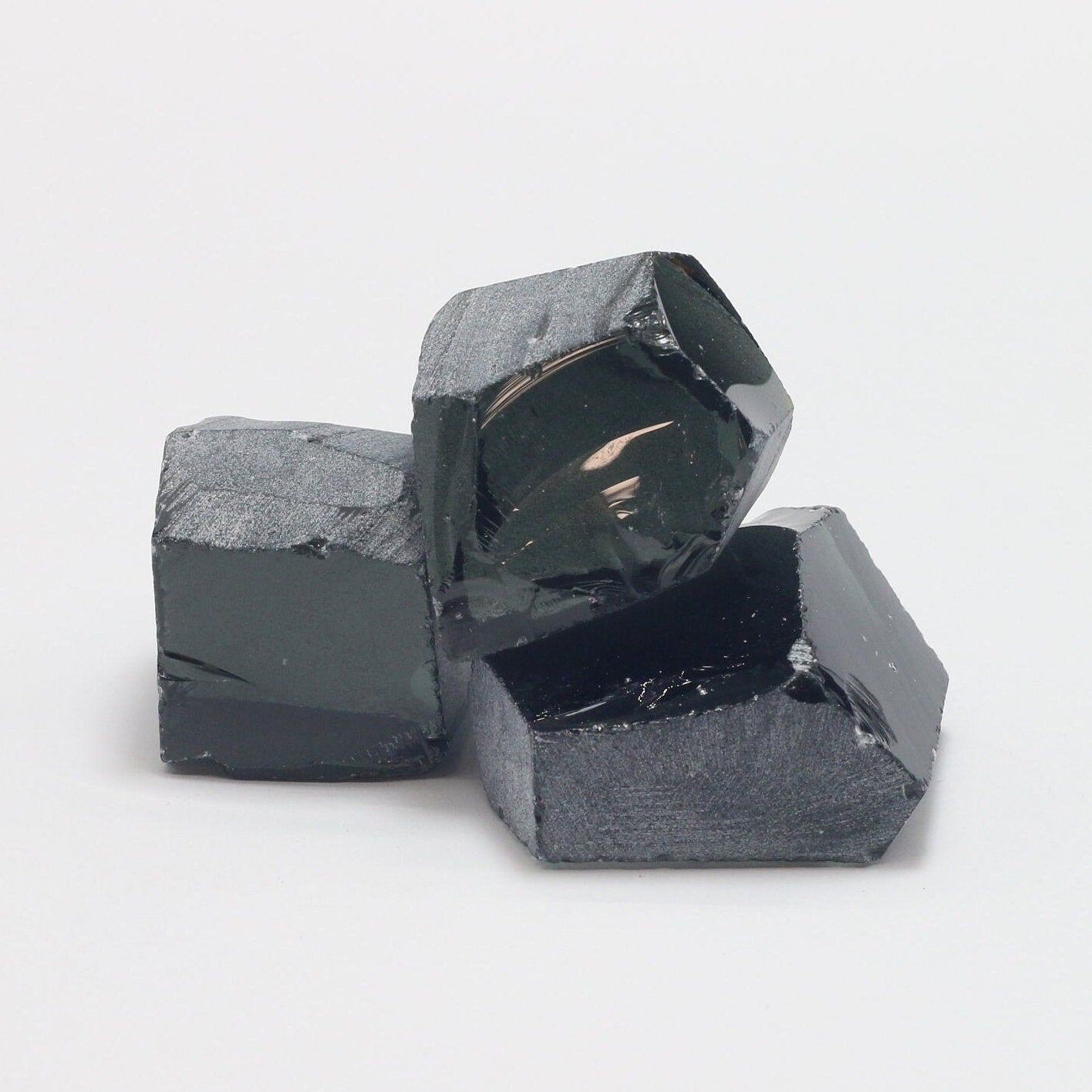 Carbon Nanosital Synthetic Lab Created Faceting Rough for Gem Cutting - #A-4078 - Various Sizes