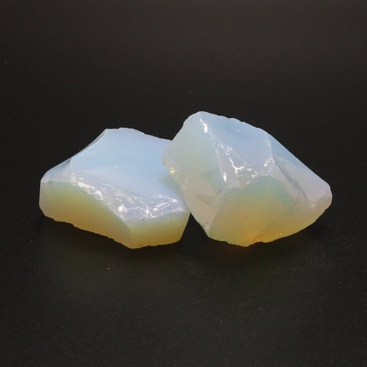 White Opal Nanosital Synthetic Lab Created Faceting Rough for Gem Cutting - #001 - Various Sizes