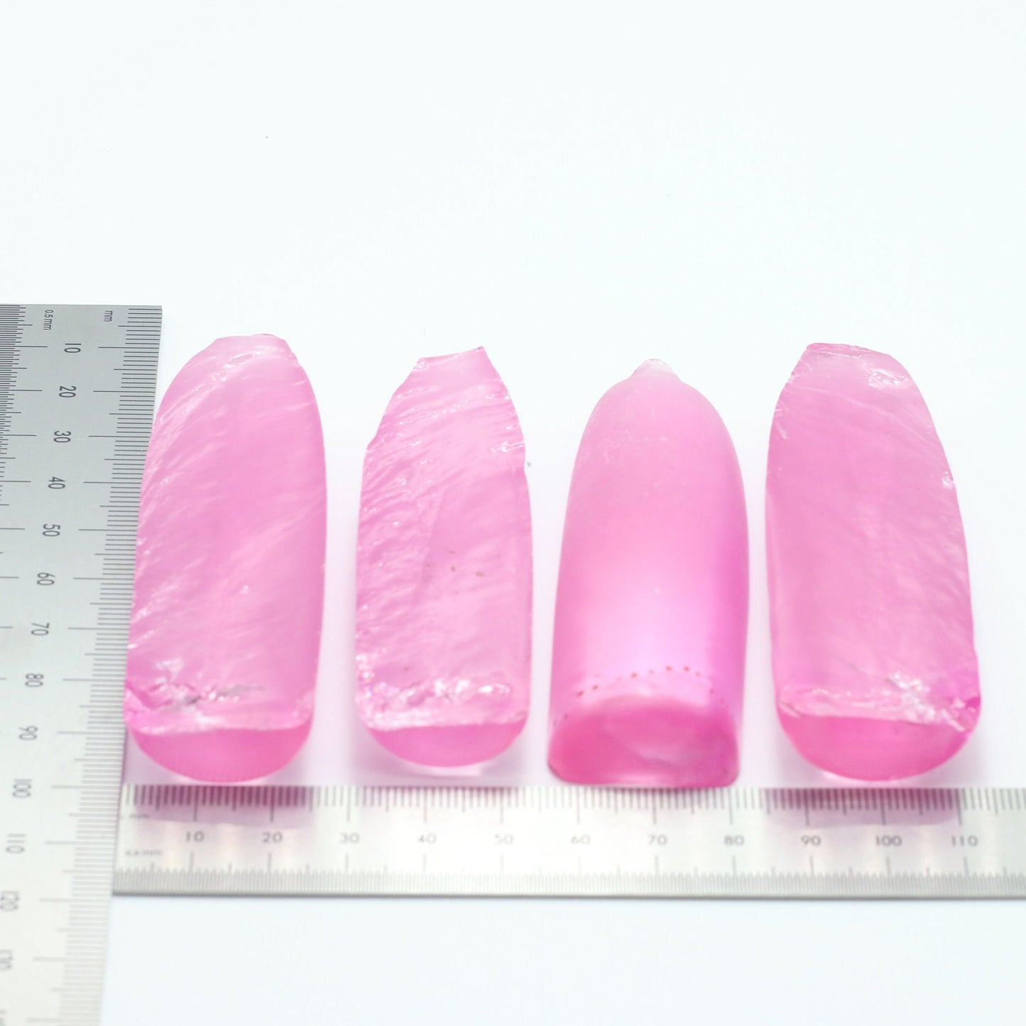 Extra Light Pink #1.25 Lab Created Corundum Sapphire Faceting Rough for Gem Cutting - Various Sizes - Split Boule