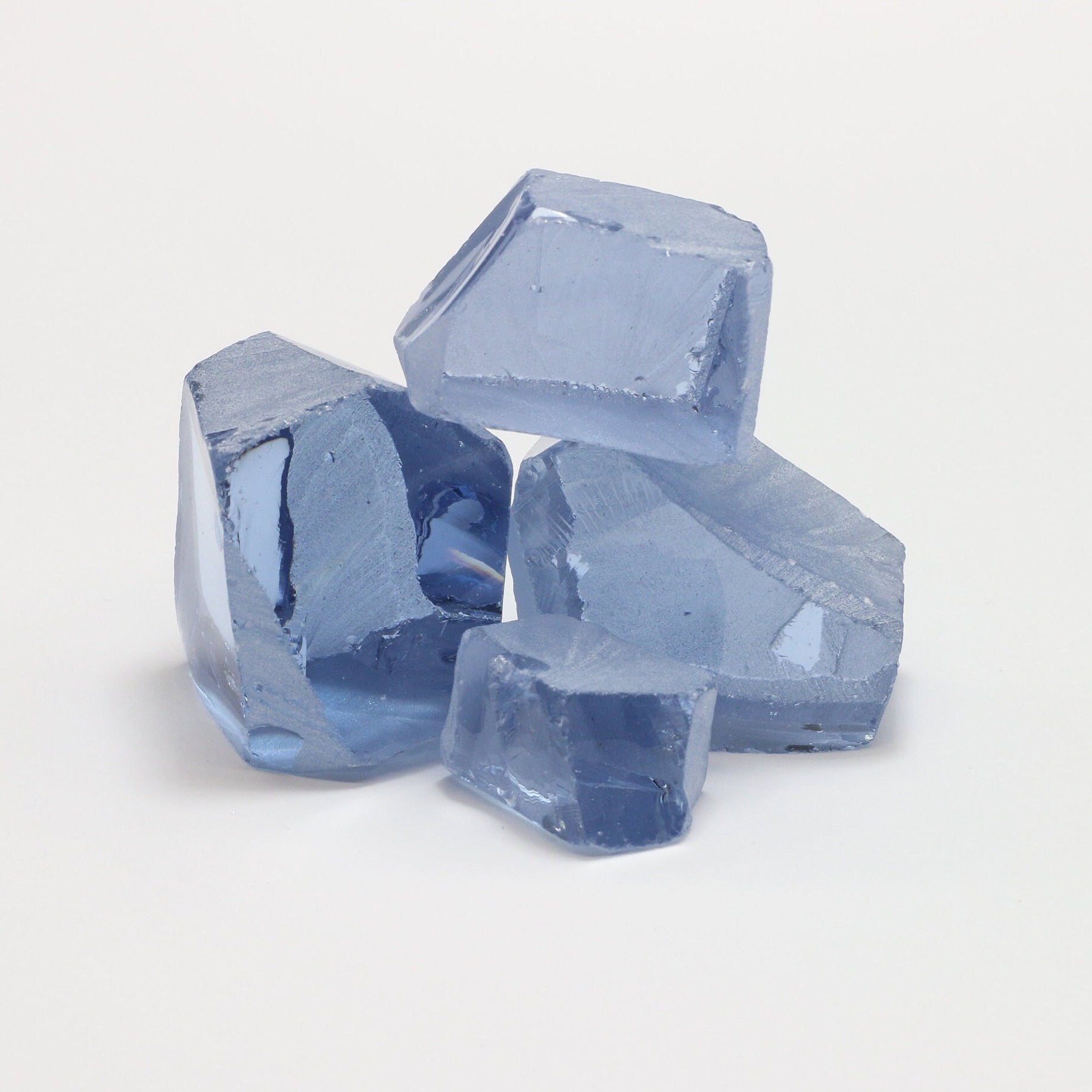 Ice Blue Sapphire Nanosital Synthetic Lab Created Faceting Rough for Gem Cutting - #A-144 - Various Sizes