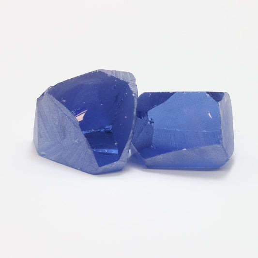 Dark Ice Blue Sapphire Nanosital Synthetic Lab Created Faceting Rough for Gem Cutting - #A-4056- Various Sizes