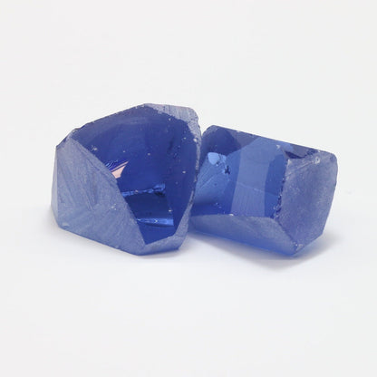 Dark Ice Blue Sapphire Nanosital Synthetic Lab Created Faceting Rough for Gem Cutting - #A-4056- Various Sizes