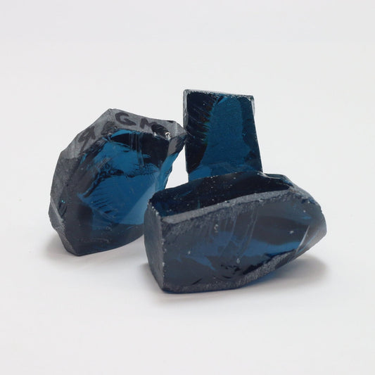 Medium London Blue Topaz Nanosital Synthetic Lab Created Faceting Rough for Gem Cutting - #46 - Various Sizes