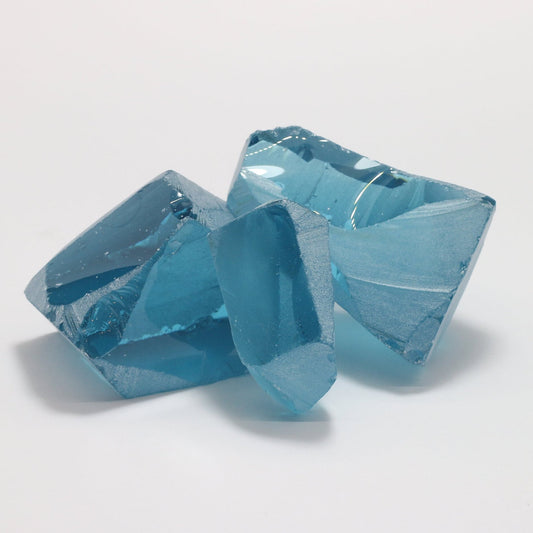 Aquamarine Nanosital Synthetic Lab Created Faceting Rough for Gem Cutting - #A-150 - Various Sizes