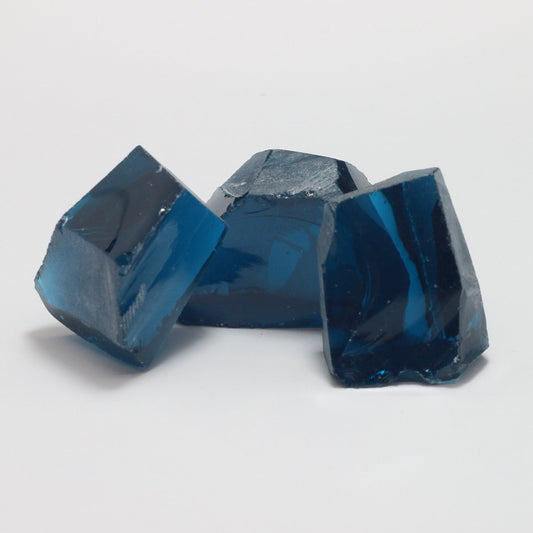 Blue Zircon Nanosital Synthetic Lab Created Faceting Rough for Gem Cutting - #C-134 - Various Sizes