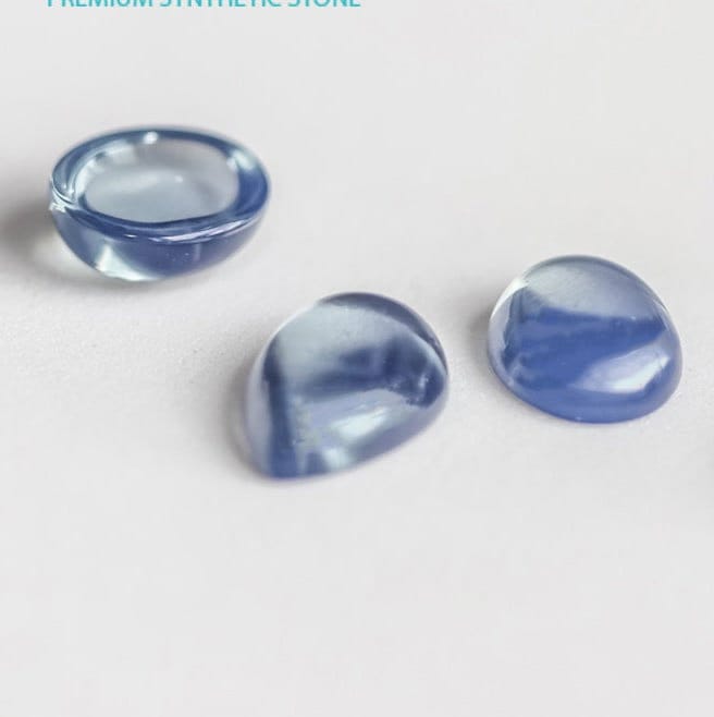 Blue Opal Nanosital Synthetic Lab Created Faceting Rough for Gem Cutting - #003 - Various Sizes