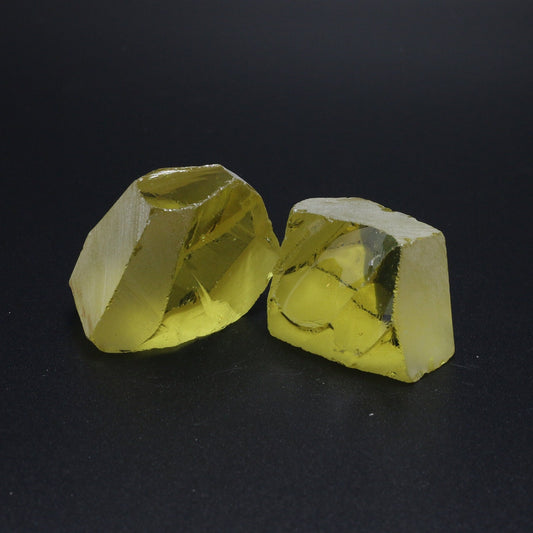 Canary Yellow Citrine Nanosital Synthetic Lab Created Faceting Rough for Gem Cutting - #10 - Various Sizes