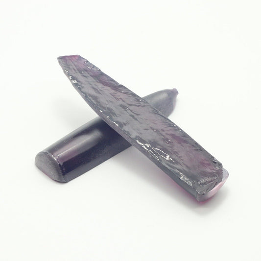 Dark Purple #66 Lab Created Corundum Sapphire Faceting Rough for Gem Cutting - Various Sizes - Split Boule