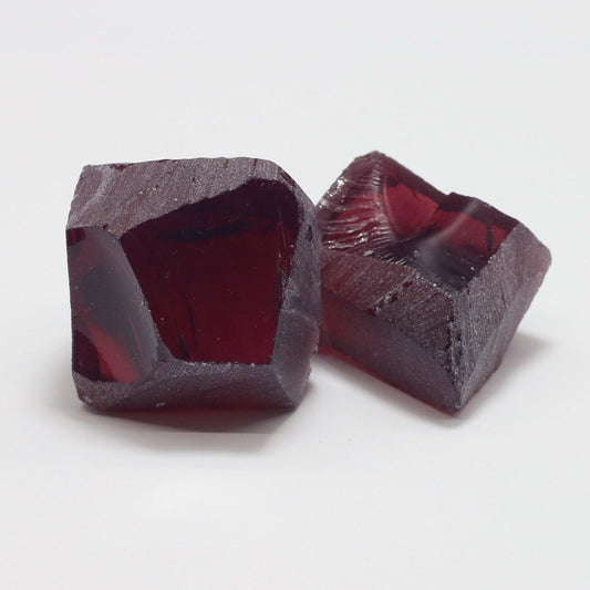 Light Bordeaux Nanosital Synthetic Lab Created Faceting Rough for Gem Cutting - #A-7859 - Various Sizes