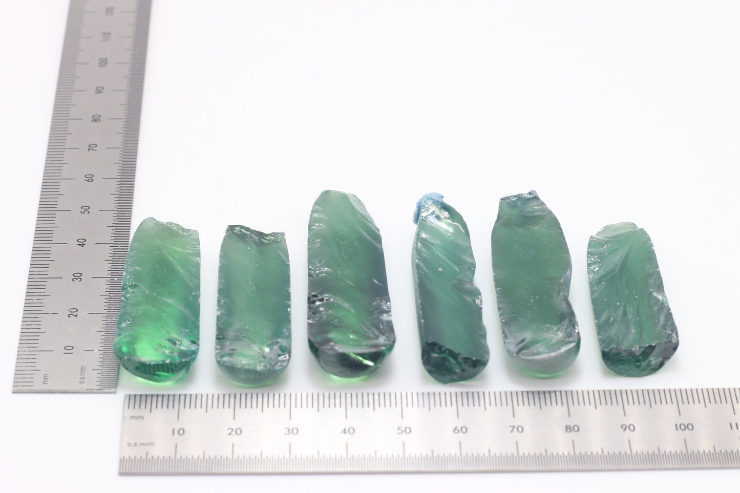 Tourmaline Green (Cracked) #85 Lab Created Corundum Sapphire Faceting Rough for Gem Cutting - Various Sizes - Split Boule - sold by weight