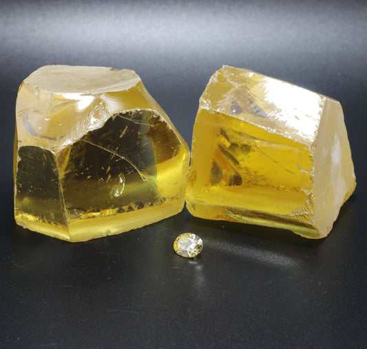 Canary Yellow Diamond Cubic Zirconia Faceting Rough for Gem Cutting - Various Sizes