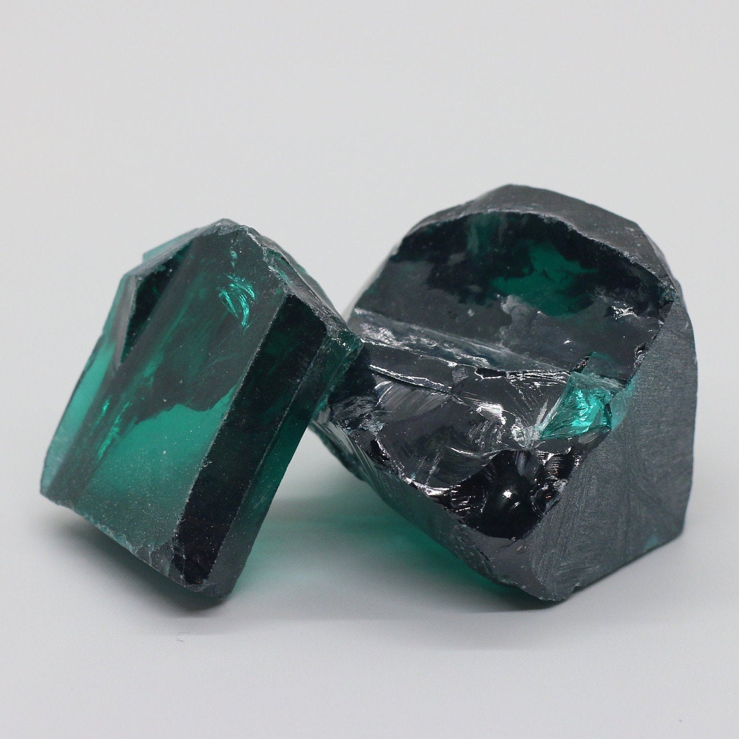 Teal Cubic Zirconia Faceting Rough for Gem Cutting - Various Sizes