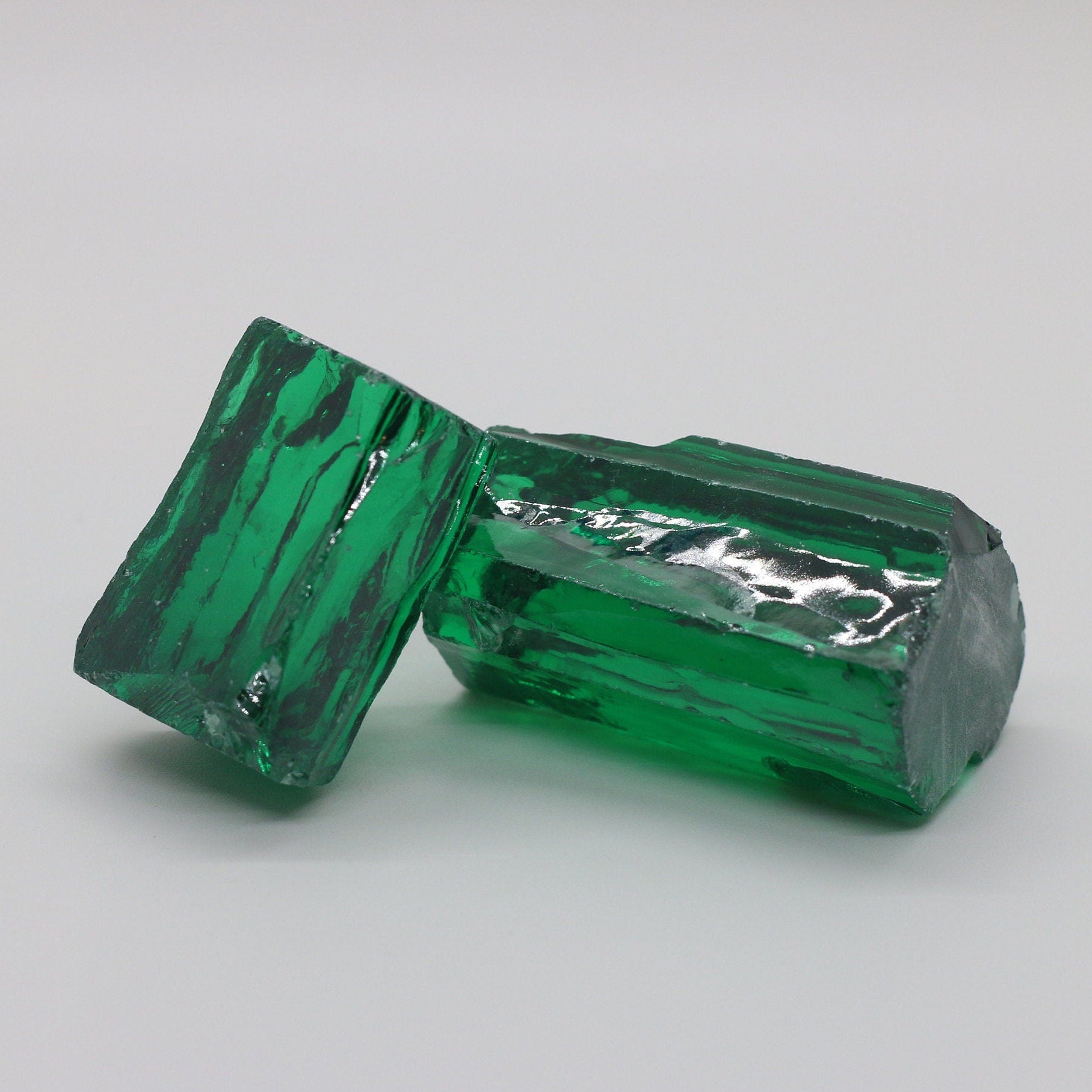 Emerald Cubic Zirconia Faceting Rough for Gem Cutting - Various Sizes