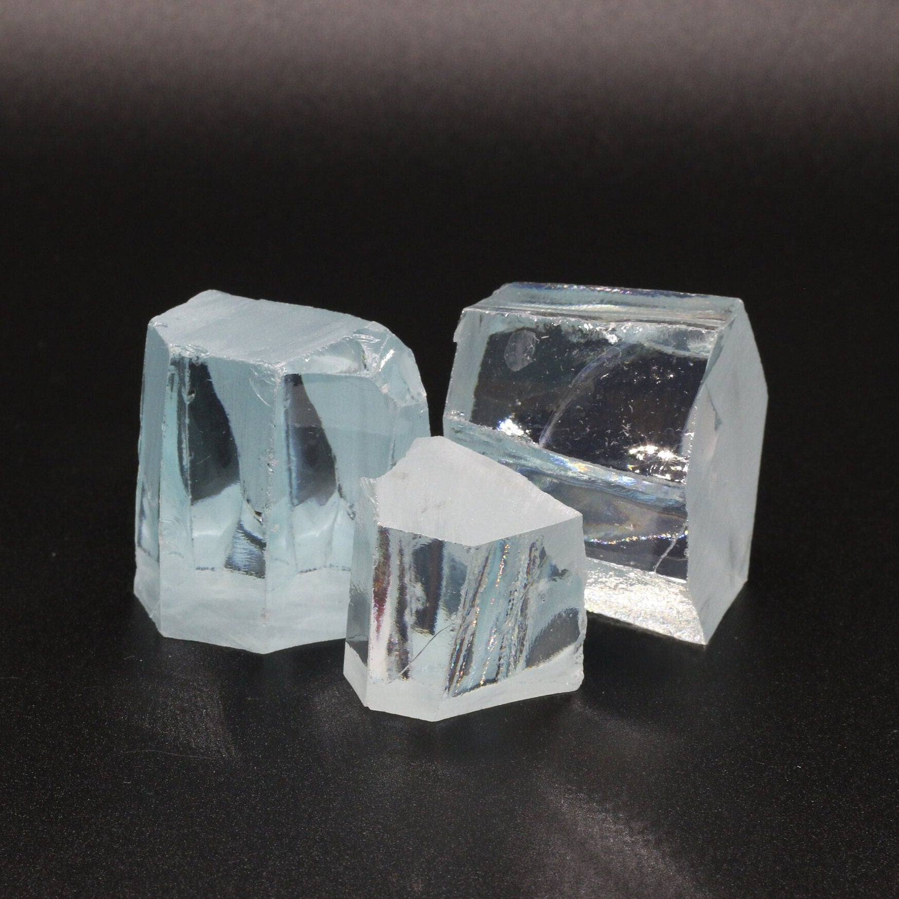 Ice Blue Cubic Zirconia Faceting Rough for Gem Cutting - Various Sizes