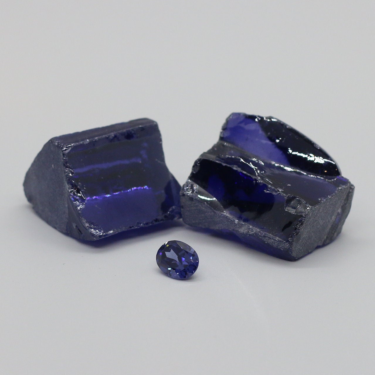 Tanzanite Cubic Zirconia Faceting Rough for Gem Cutting - Various Sizes