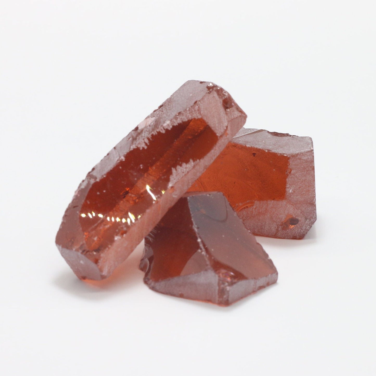 Padparadscha Sapphire Nanosital Synthetic Lab Created Faceting Rough for Gem Cutting - #E-96 - Various Sizes