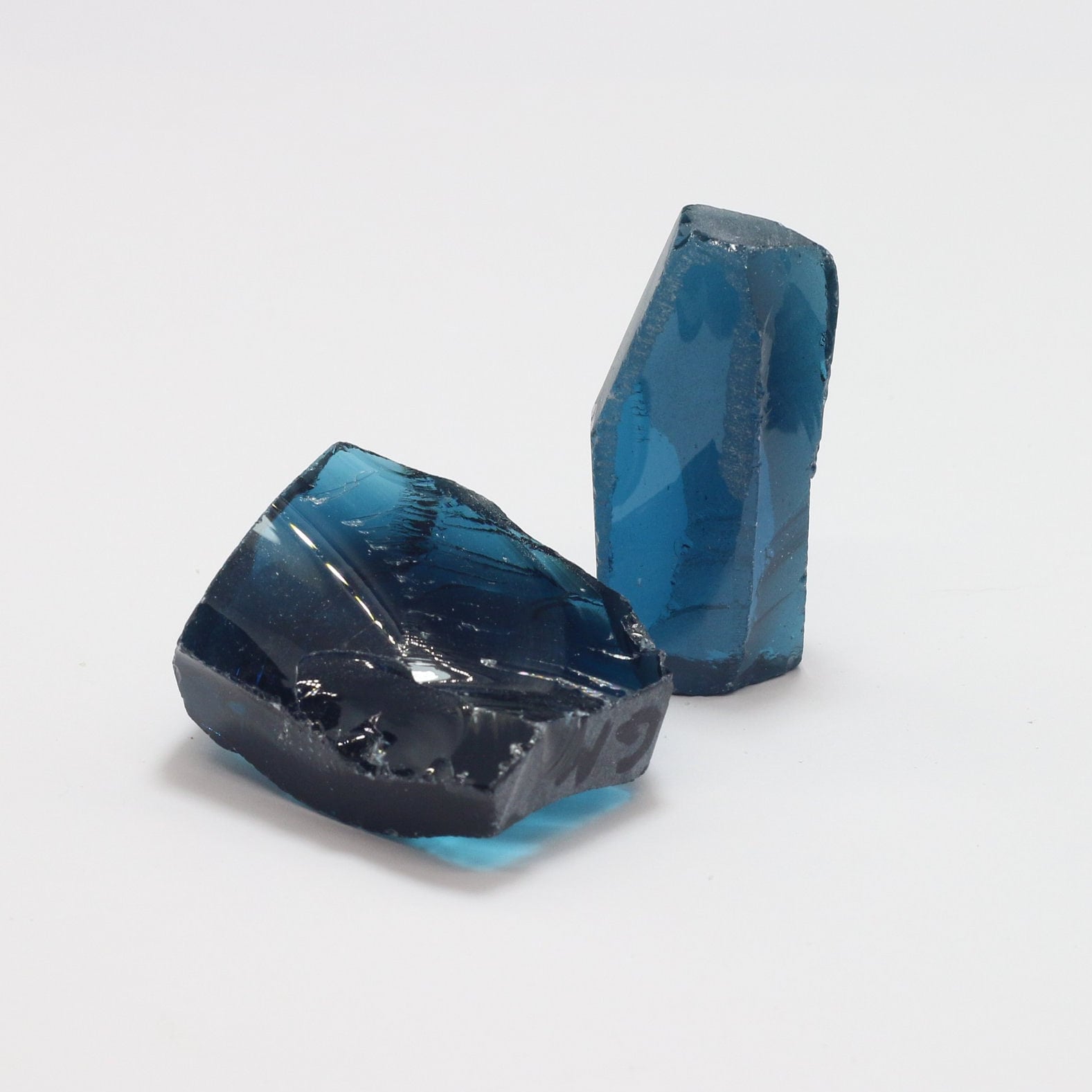 Medium London Blue Topaz Nanosital Synthetic Lab Created Faceting Rough for Gem Cutting - #46 - Various Sizes