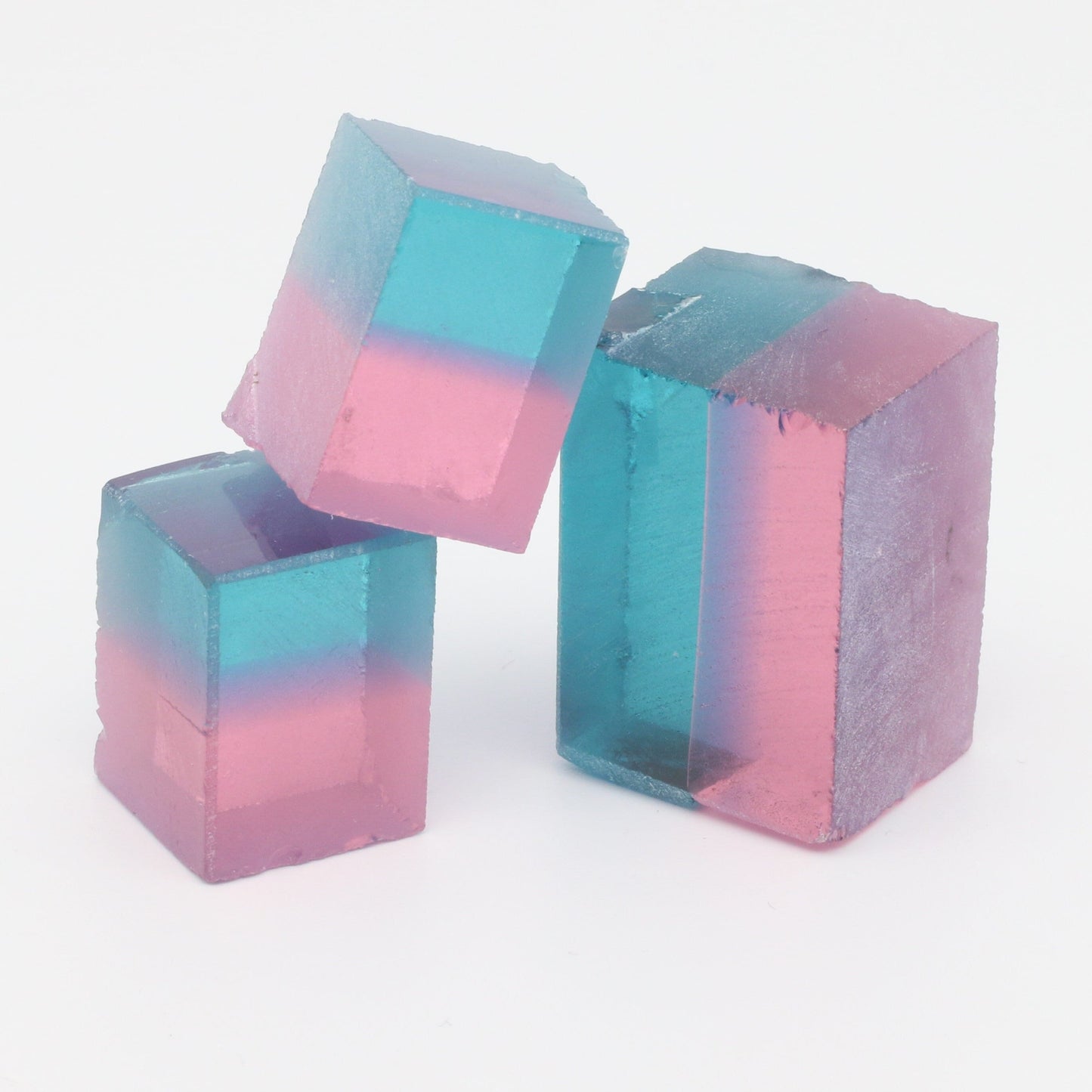 Bi-Color Nanosital Synthetic Lab Created Faceting Rough for Gem Cutting - Pink-Blue - Various Sizes