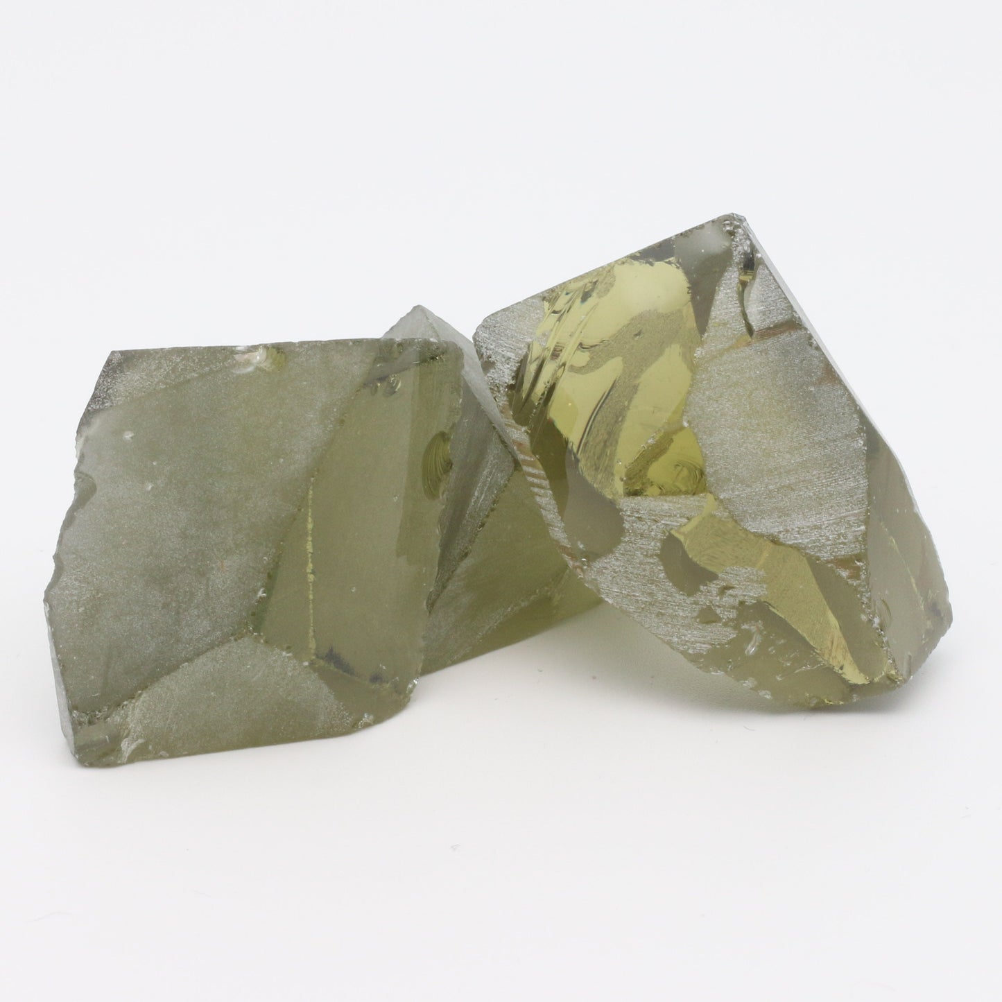 Peridot Nanosital Synthetic Lab Created Faceting Rough for Gem Cutting - #14 - Various Sizes
