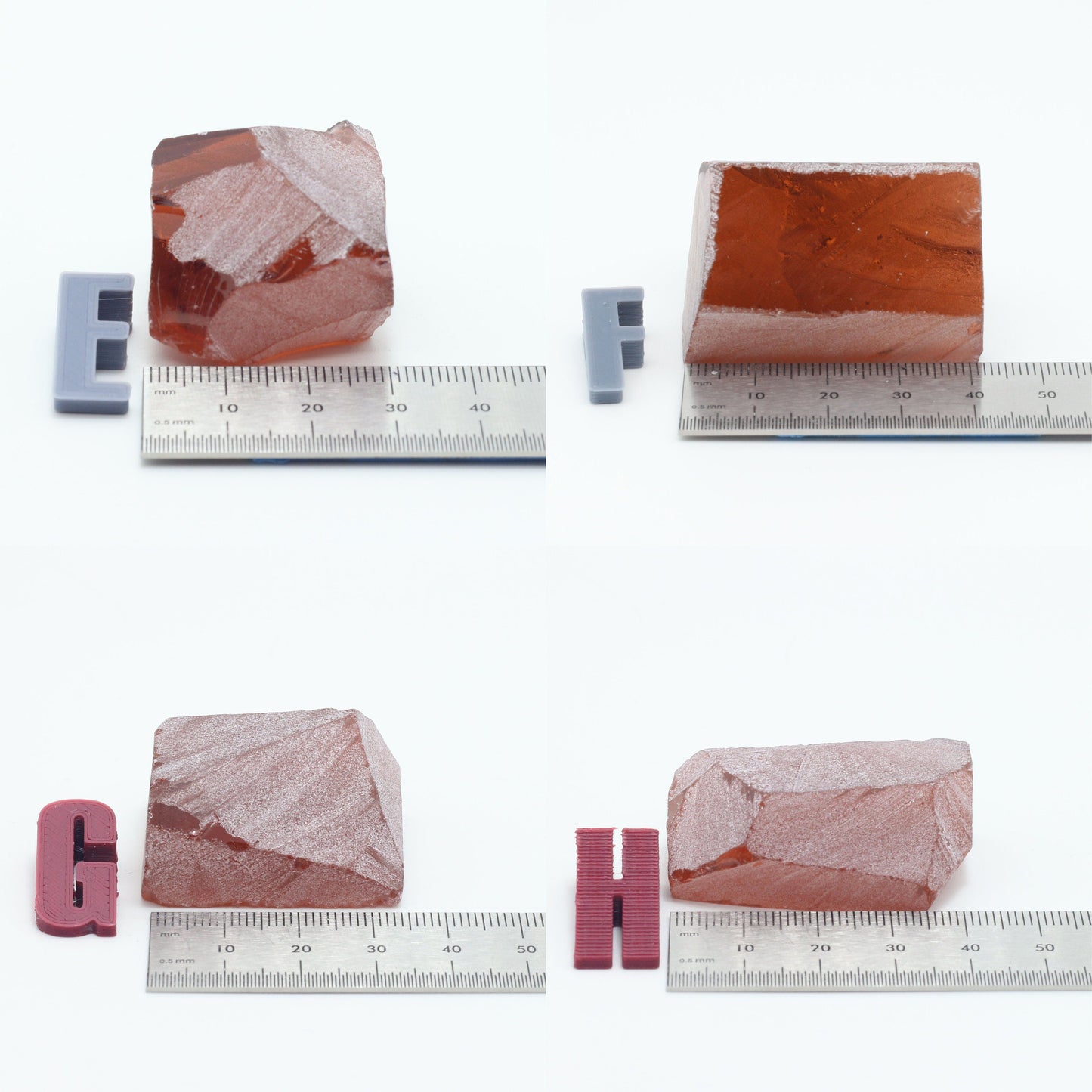 Padparadscha Sapphire Nanosital Synthetic Lab Created Faceting Rough for Gem Cutting - #E-96 - Various Sizes