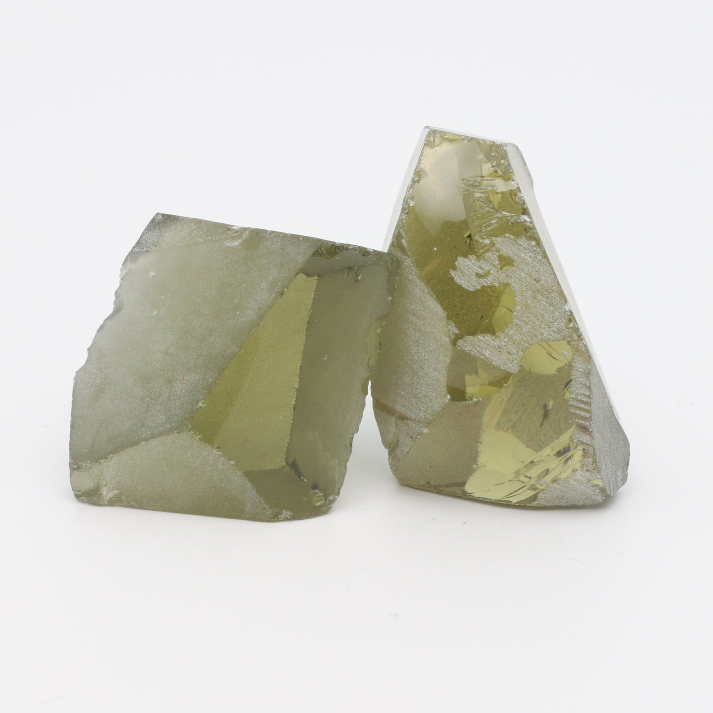 Peridot Nanosital Synthetic Lab Created Faceting Rough for Gem Cutting - #14 - Various Sizes