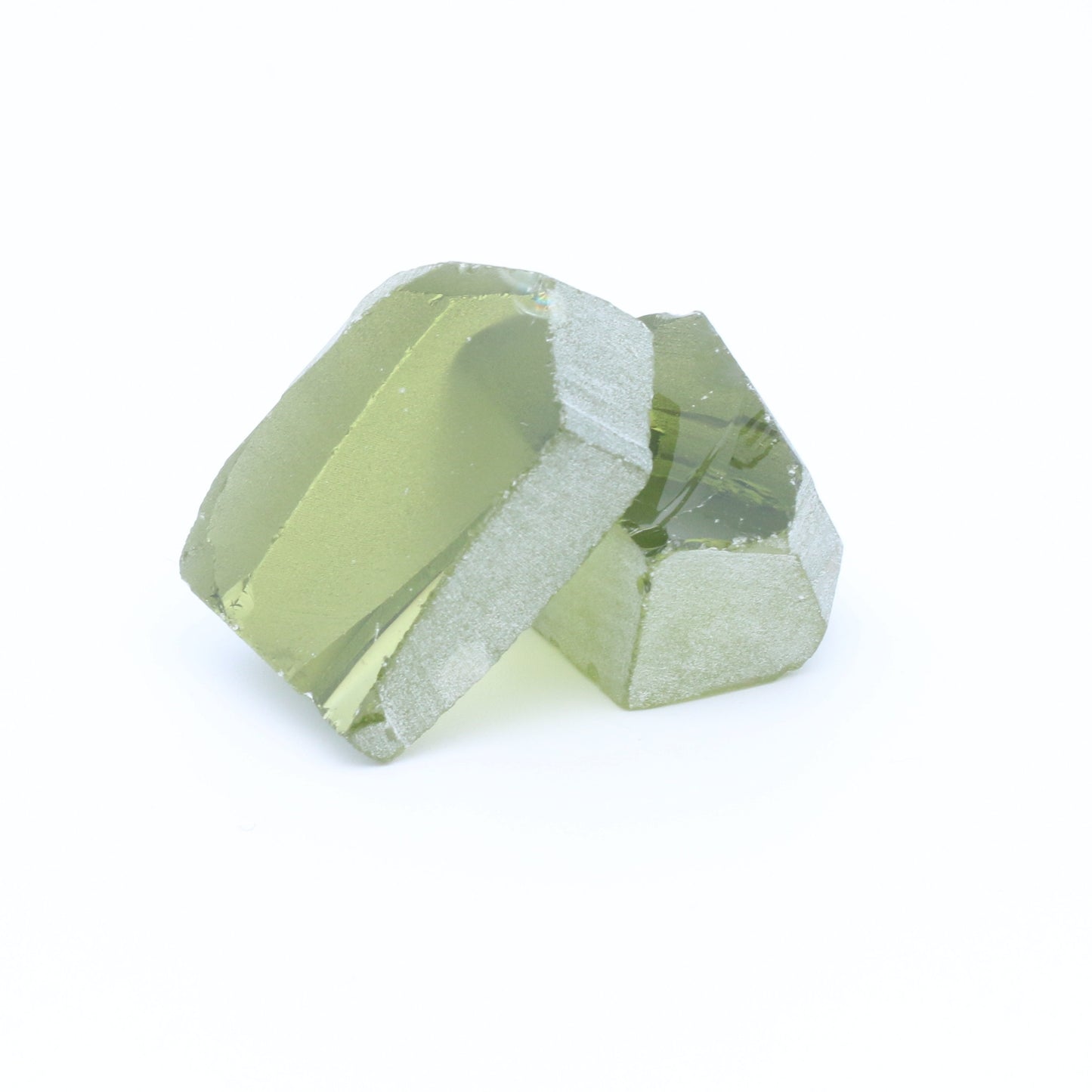 Peridot Nanosital Synthetic Lab Created Faceting Rough for Gem Cutting - #14/2 - Various Sizes