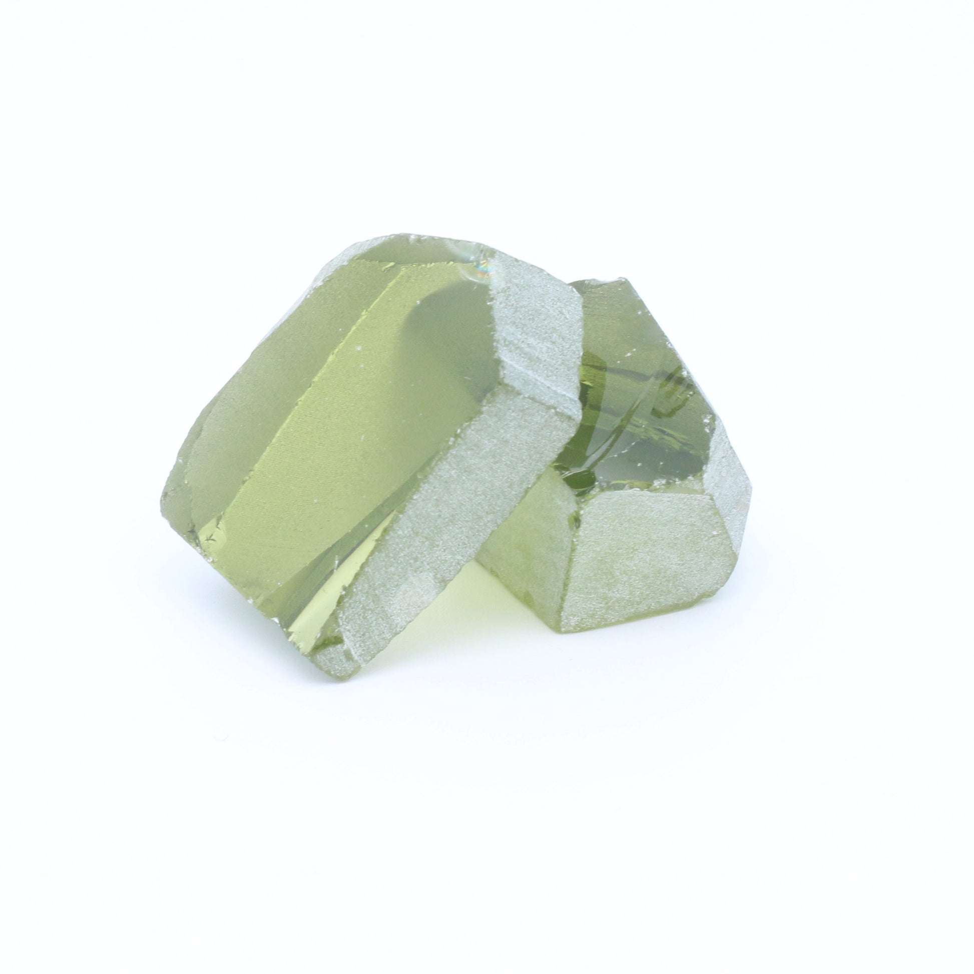 Peridot Nanosital Synthetic Lab Created Faceting Rough for Gem Cutting - #14/2 - Various Sizes