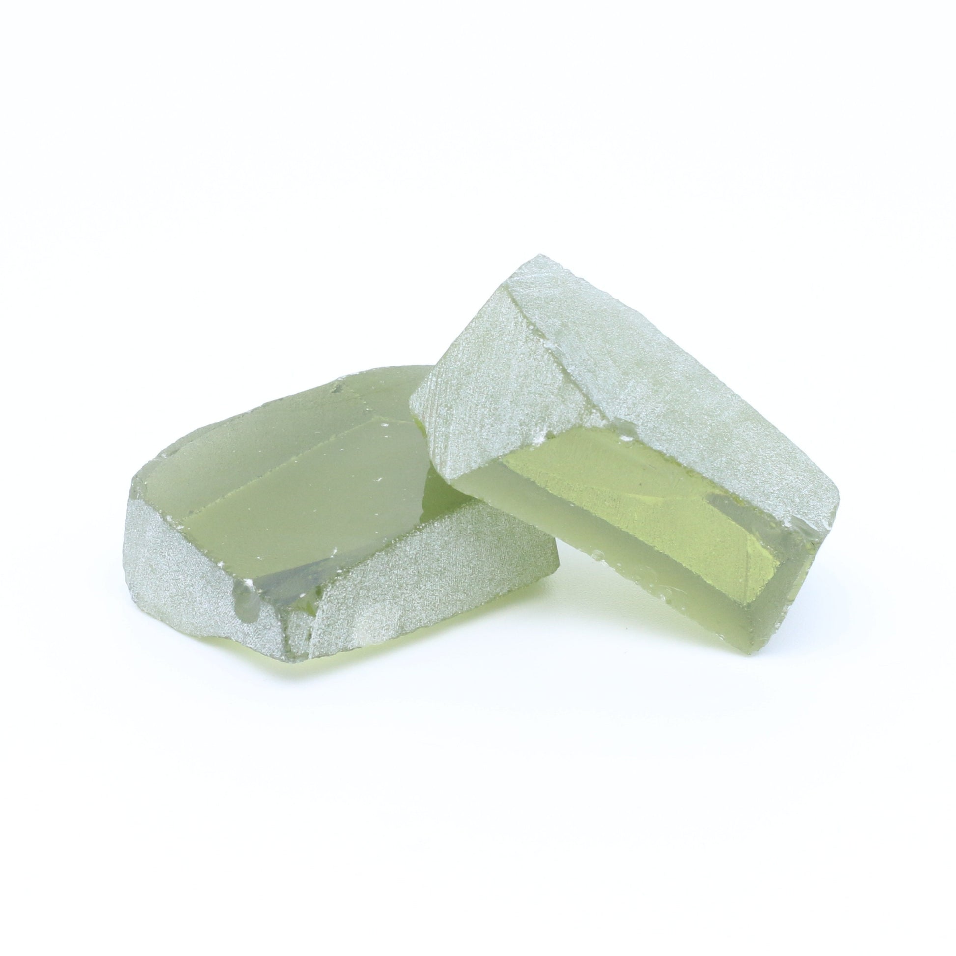 Peridot Nanosital Synthetic Lab Created Faceting Rough for Gem Cutting - #14/2 - Various Sizes