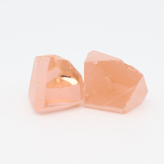 Champagne Morganite Nanosital Synthetic Lab Created Faceting Rough for Gem Cutting - #777 - Various Sizes