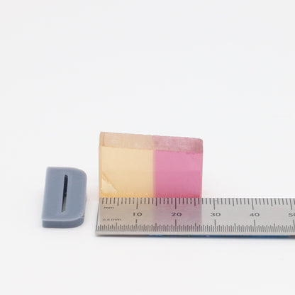 Bi-Color Nanosital Synthetic Lab Created Faceting Rough for Gem Cutting - Yellow-Pink - Various Sizes