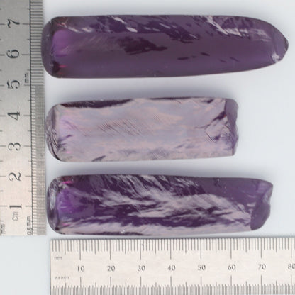 Djeva Alexandrite #48 Colored Lab Created Corundum Sapphire Faceting Rough for Gem Cutting - DISCONTINUED - Various Sizes - Split Boule