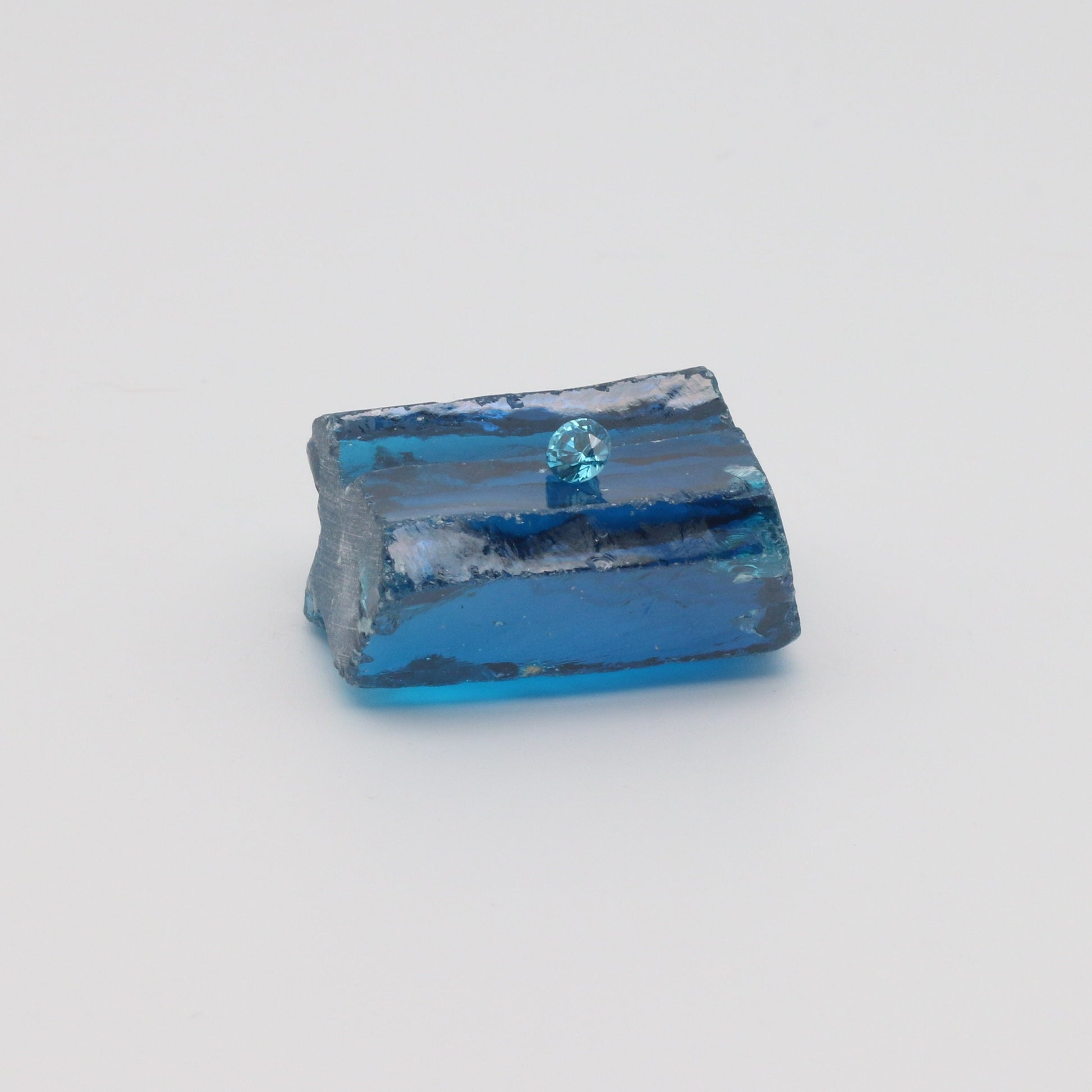 Blue Topaz Cubic Zirconia Faceting Rough for Gem Cutting - Various Sizes