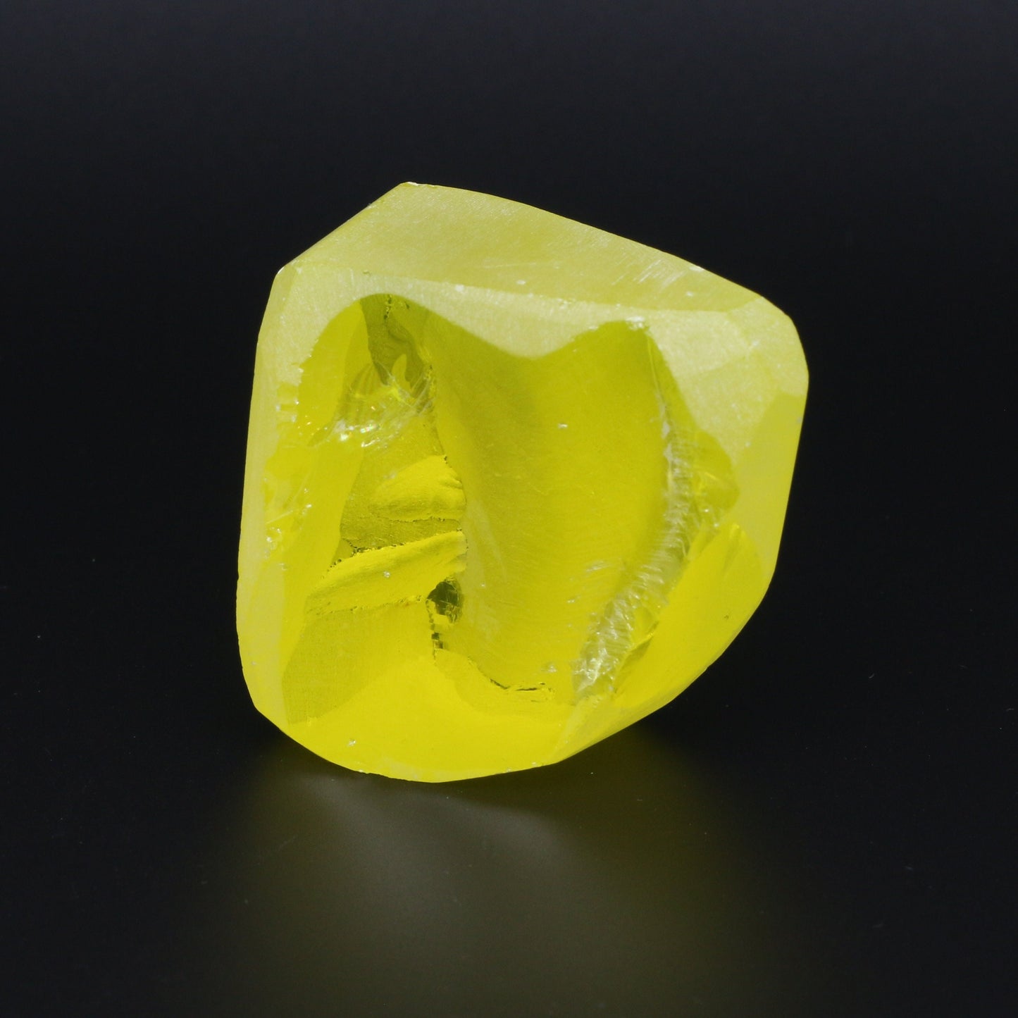 Neon Yellow YAG Faceting Rough for Gem Cutting - Various Sizes