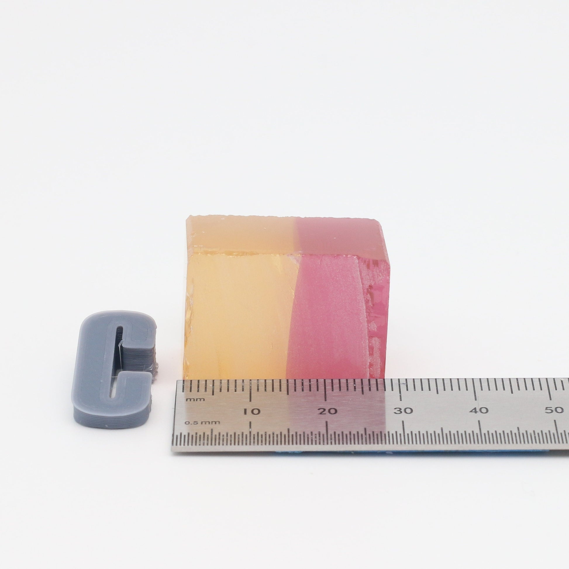 Bi-Color Nanosital Synthetic Lab Created Faceting Rough for Gem Cutting - Yellow-Pink - Various Sizes