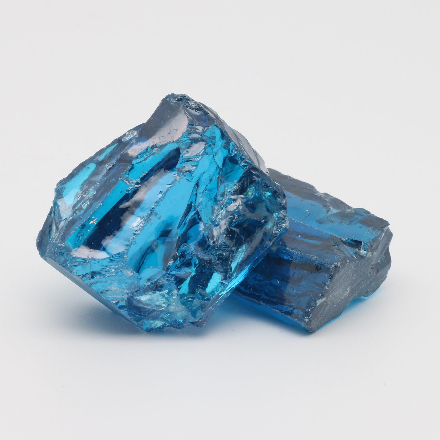 Blue Topaz Cubic Zirconia Faceting Rough for Gem Cutting - Various Sizes
