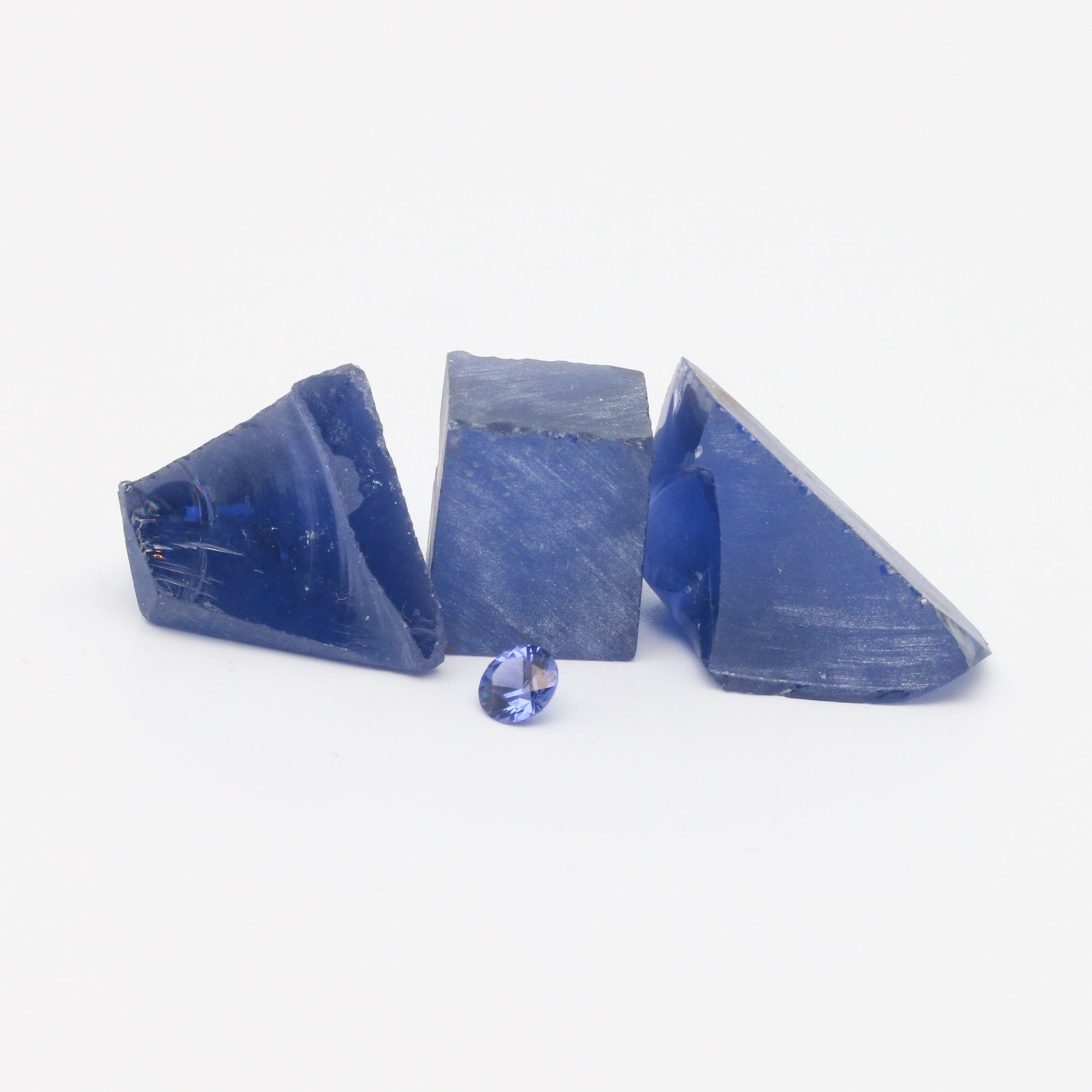 Blue YAG Faceting Rough for Gem Cutting - Various Sizes