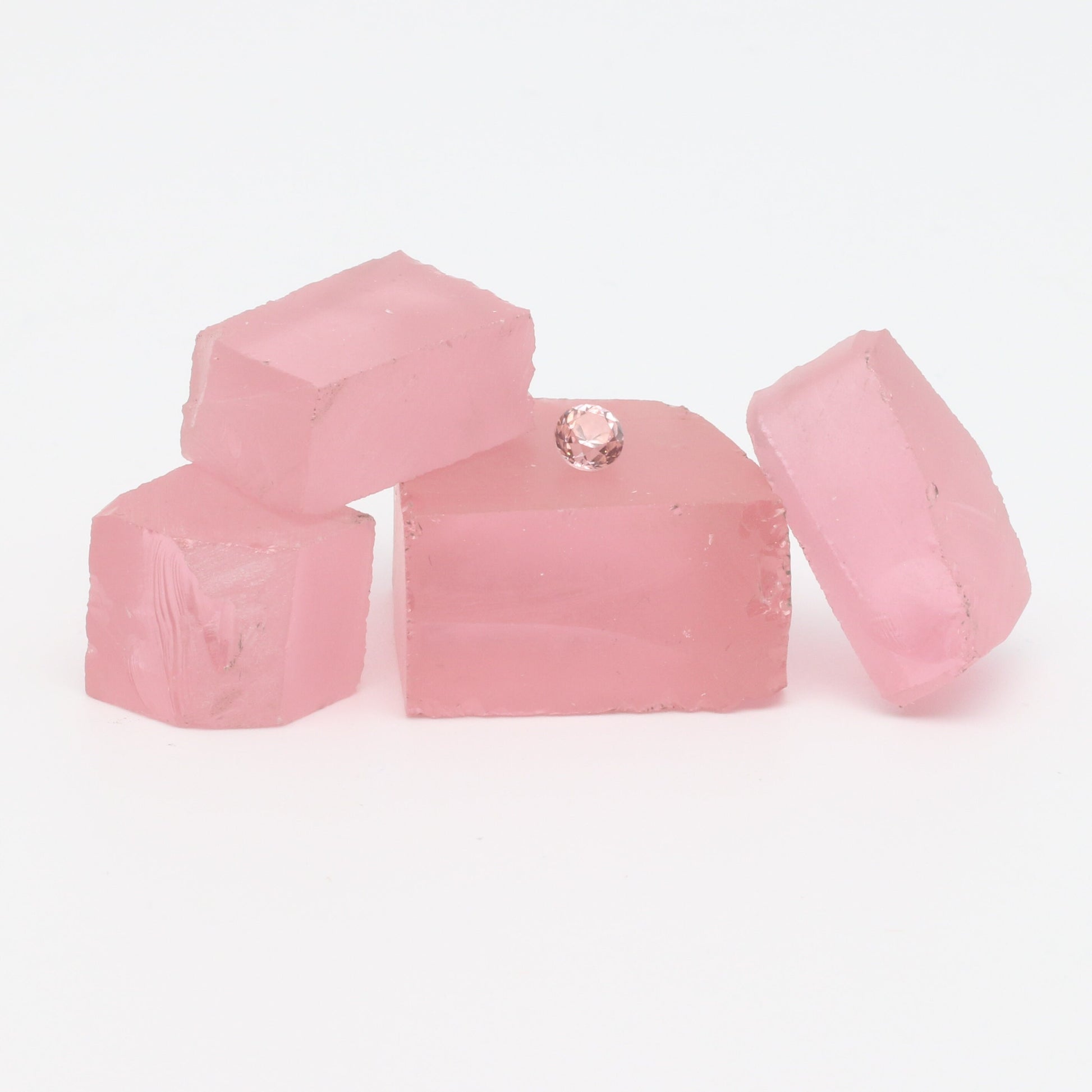 Pink YAG Faceting Rough for Gem Cutting - Various Sizes