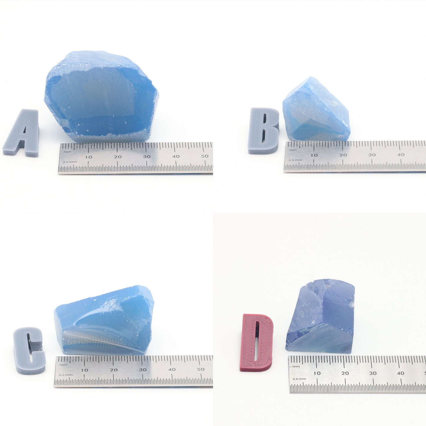Blue Opal Nanosital Synthetic Lab Created Faceting Rough for Gem Cutting - #003 - Various Sizes