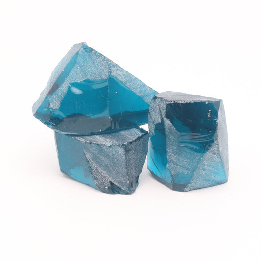 Dark Arctic Blue Nanosital Synthetic Lab Created Faceting Rough for Gem Cutting - #C-206 - Various Sizes