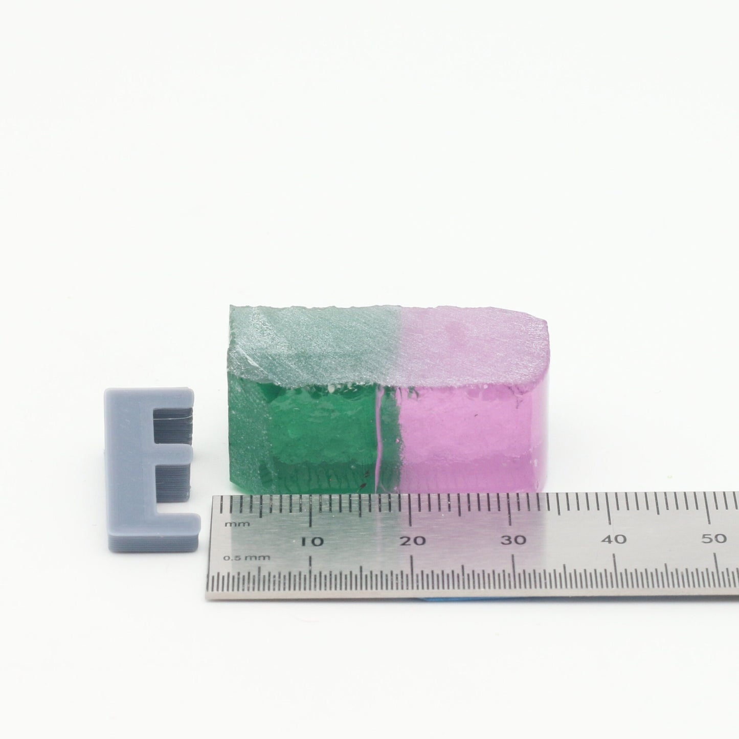 Watermelon Nanosital Synthetic Lab Created Faceting Rough for Gem Cutting - Bi-Color Pink-Green - Various Sizes