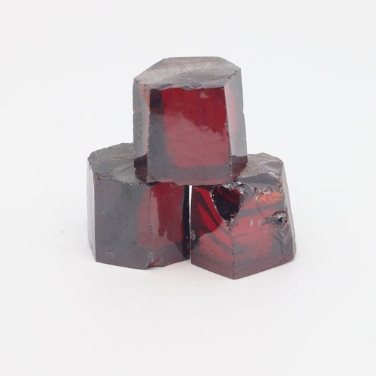 Garnet Cubic Zirconia Faceting Rough for Gem Cutting - Various Sizes