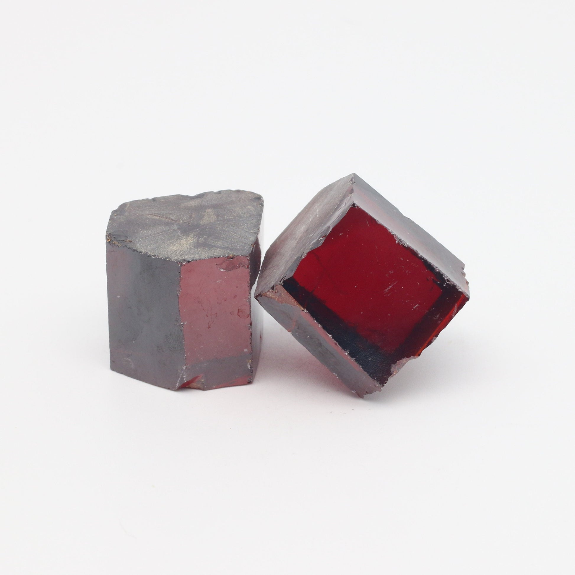 Garnet Cubic Zirconia Faceting Rough for Gem Cutting - Various Sizes