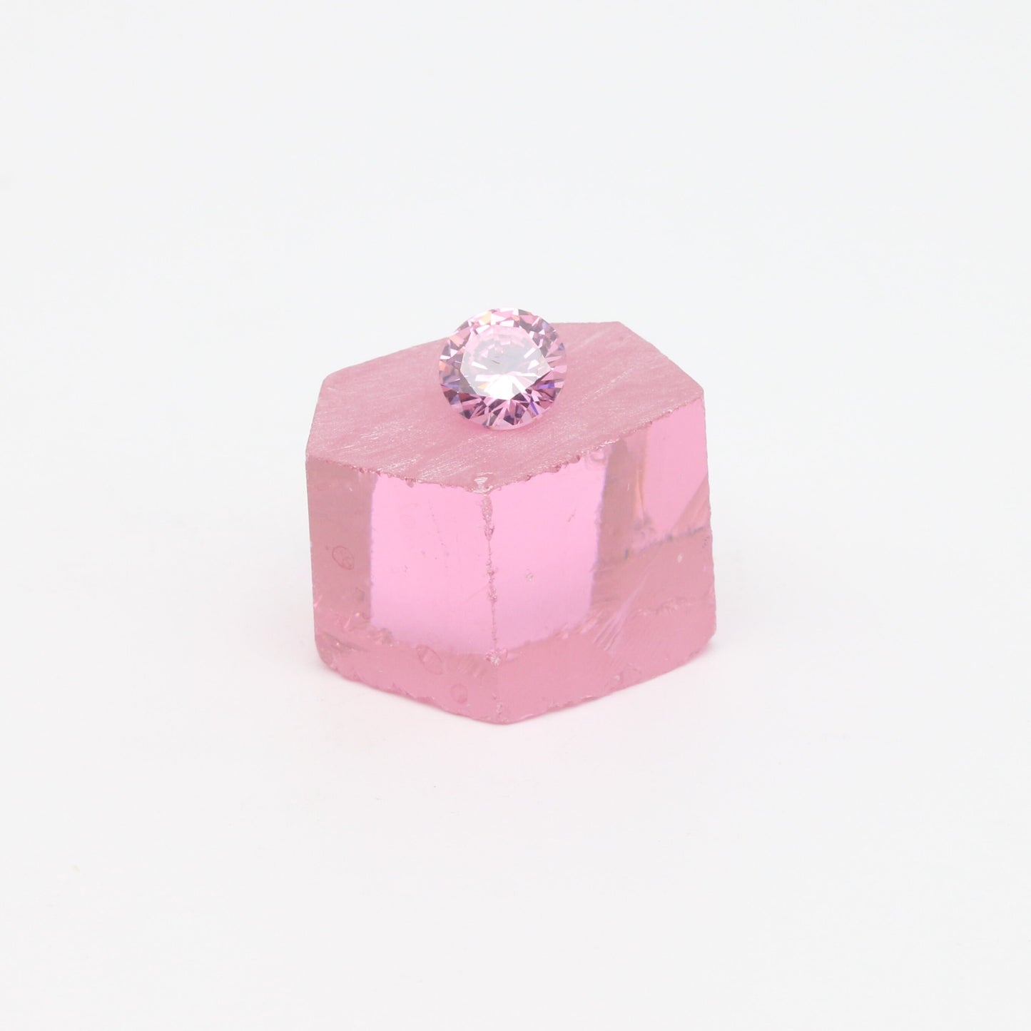 Pink Cubic Zirconia Faceting Rough for Gem Cutting - Various Sizes