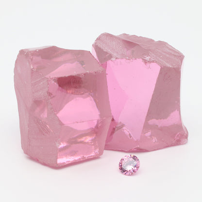 Pink Cubic Zirconia Faceting Rough for Gem Cutting - Various Sizes