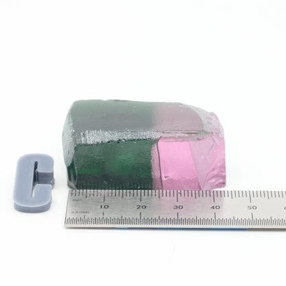 Watermelon Nanosital Synthetic Lab Created Faceting Rough for Gem Cutting - Bi-Color Pink-Green - Various Sizes